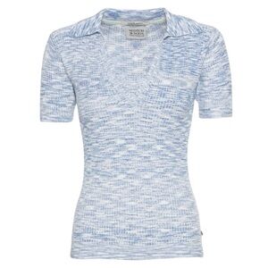 Scotch and soda Knitted Polo In Pacific Blue Melange size S excellent condition